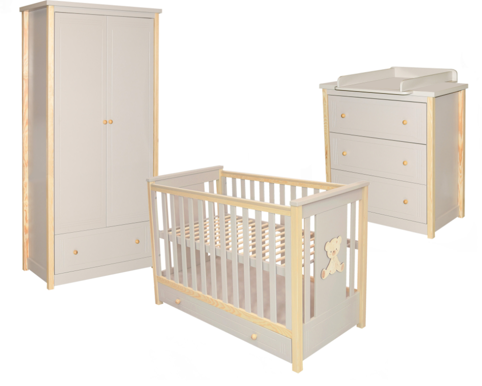 ensemble de meubles (lit, commode, armoire)